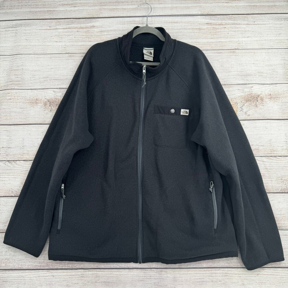 The North Face Gordon Lyons Full Zip Fleece Jacket Mens XXL Black‎